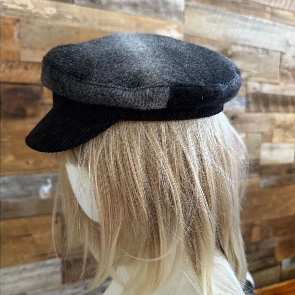 🖤🧢 Vince Camuto Wool & Corduroy Paperboy Hat